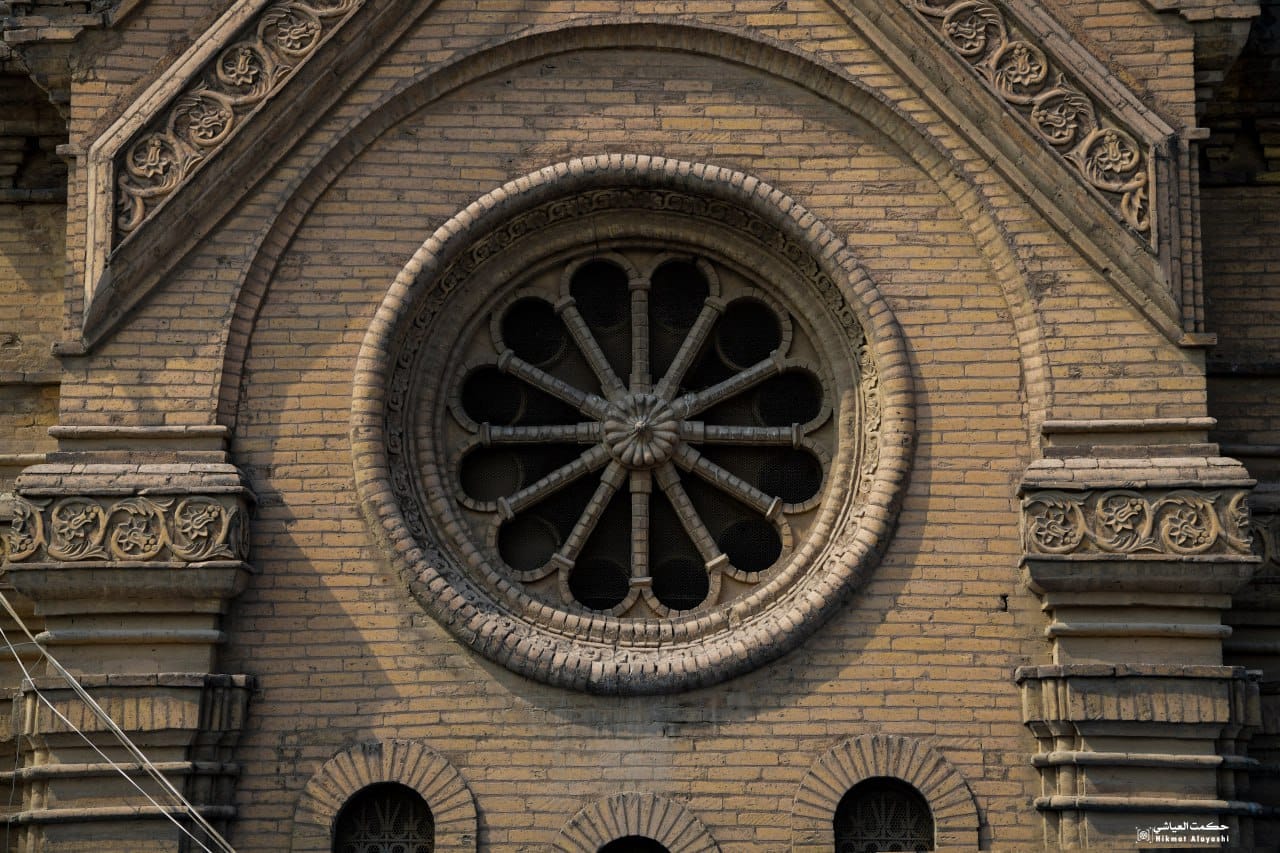 historic brick church facade in Baghdad