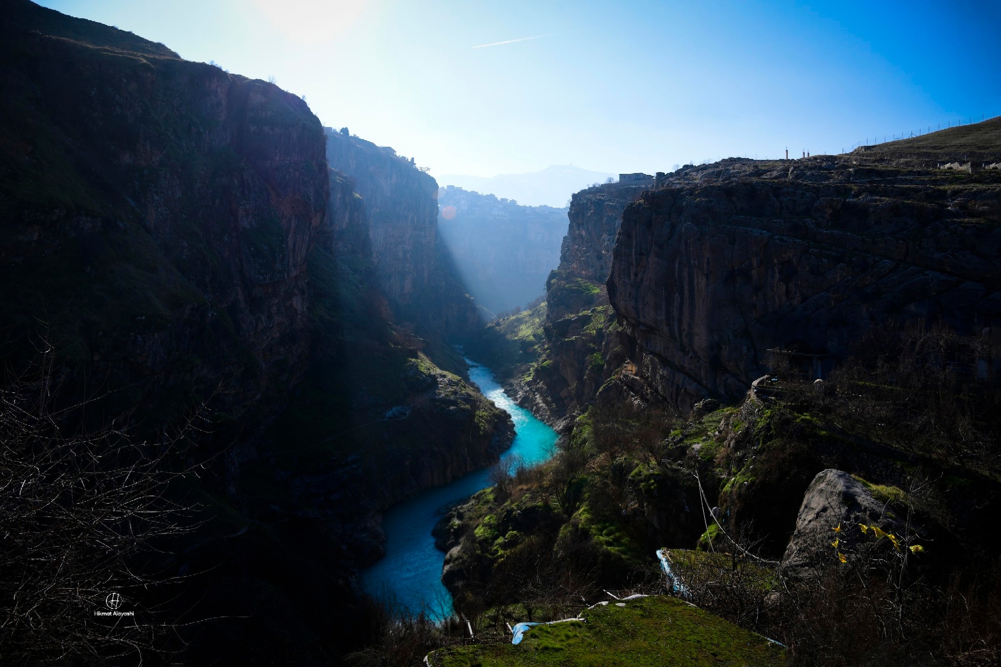 river flowing through mountain valley in Erbil Kurdistan