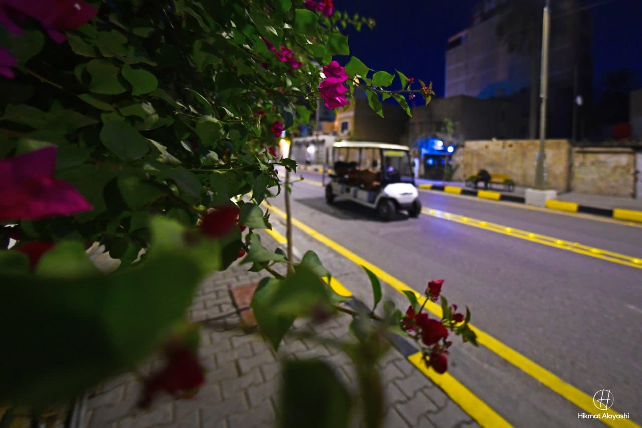 night light in street of city in Karbala, Iraq