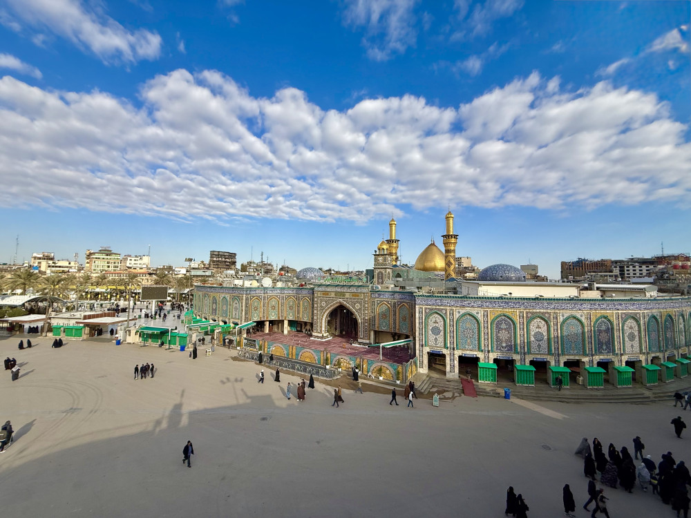 A beautiful white cloud and turquoise sky  scene in Karbala, Iraq