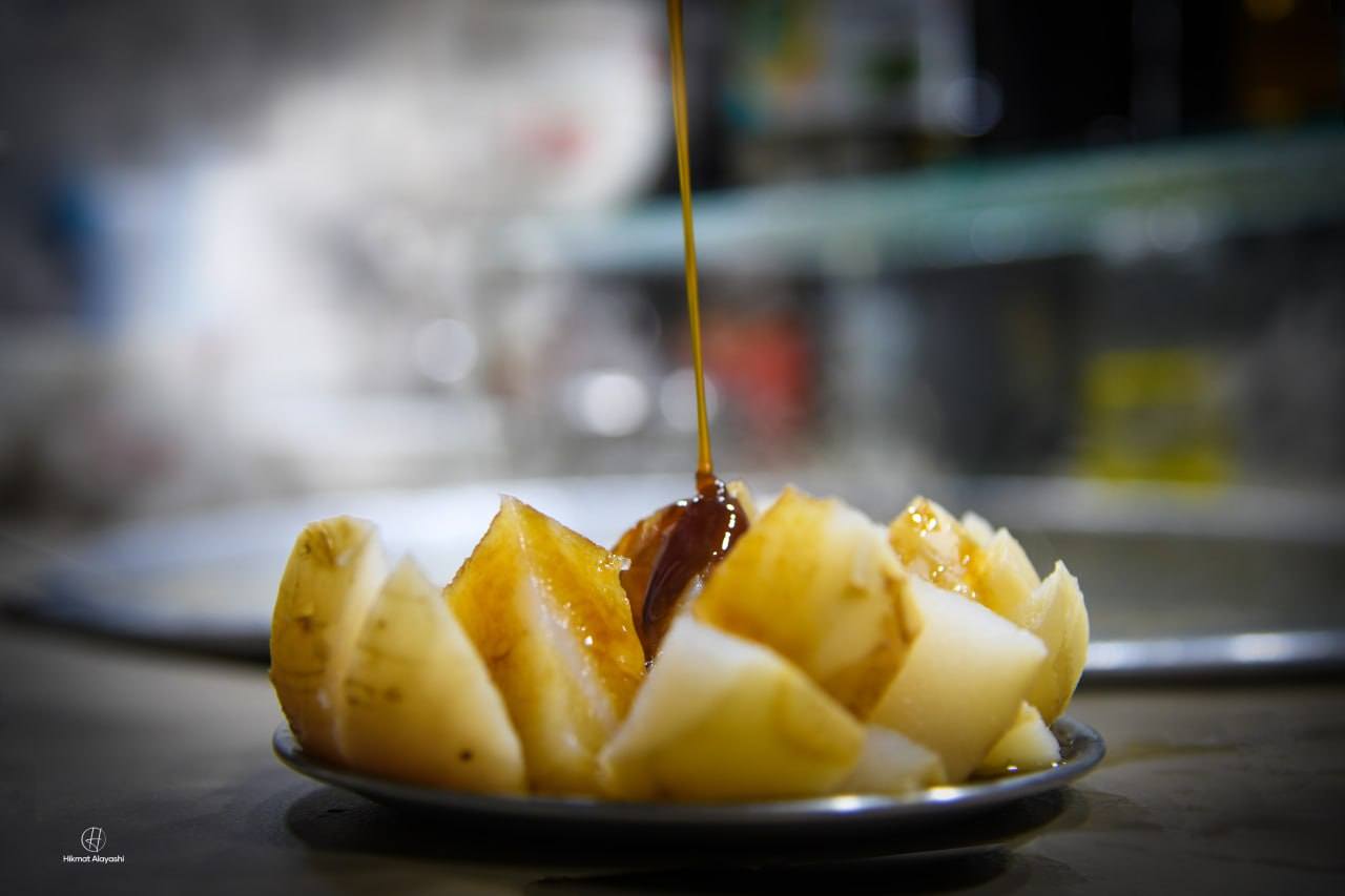 banana slices with honey drizzle