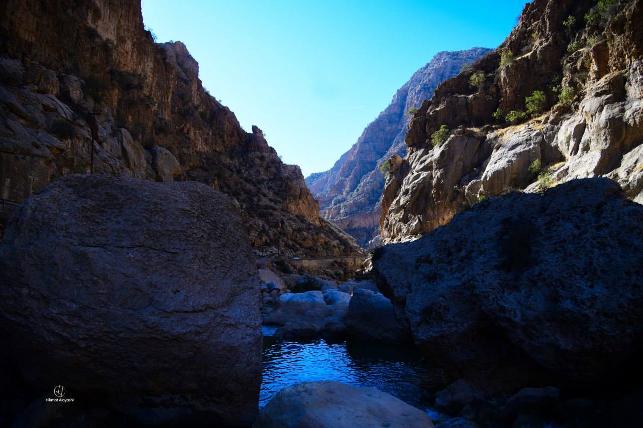 rocky mountain valley and water in Erbil, northern Iraq