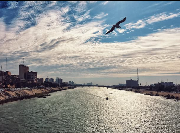 Morning with blue sky scene in Baghdad